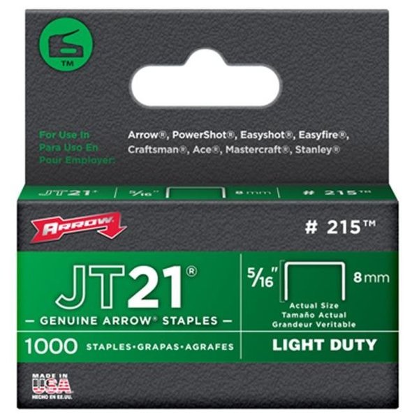 Arrow Fastener Arrow Fastener 215 Flat Crown Light Duty Staples - 0.31 in.; Pack of 5 136804